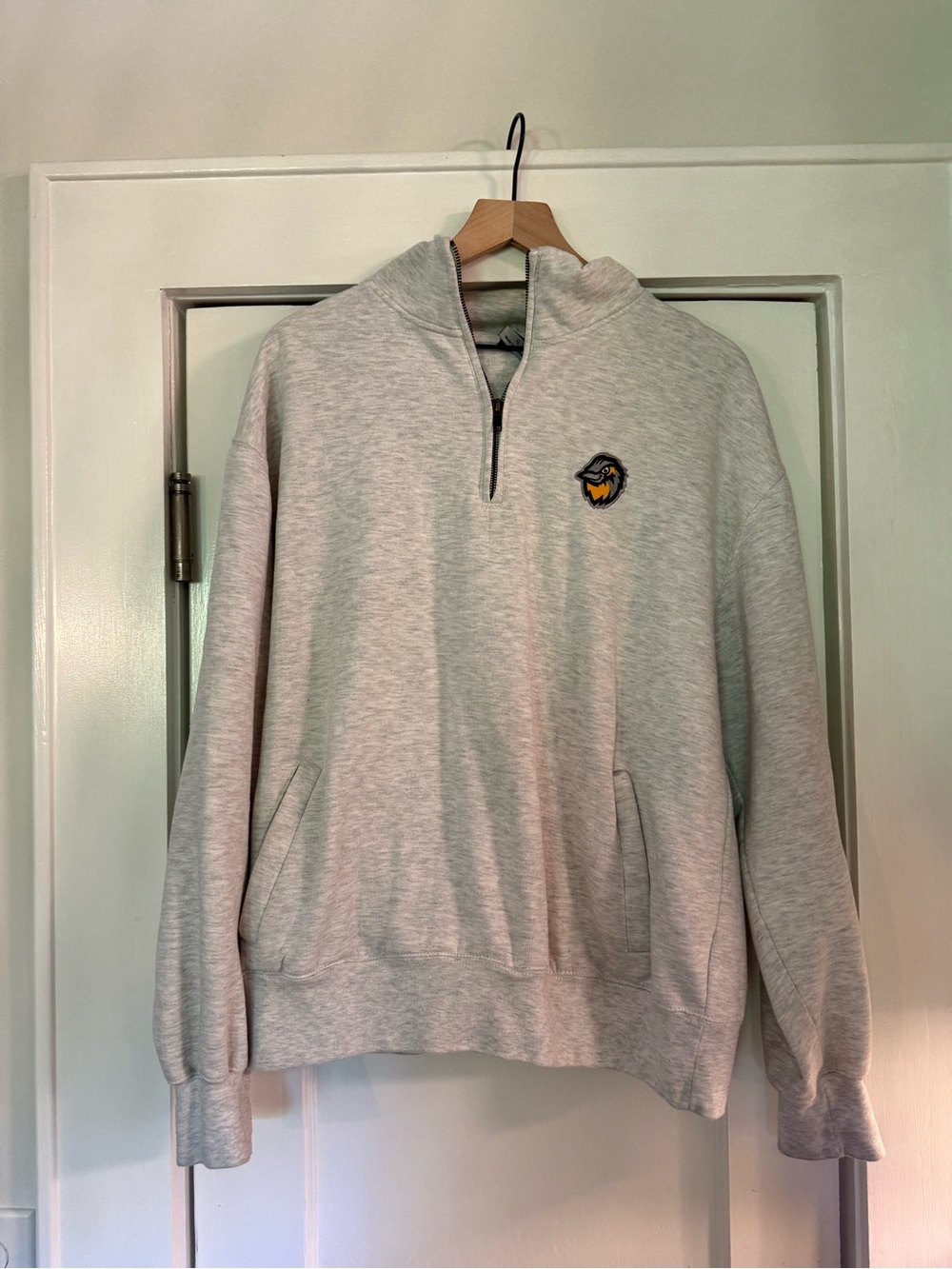 Men's Bismarck Larks Gray Quarter-Zip Hoodie Sweater